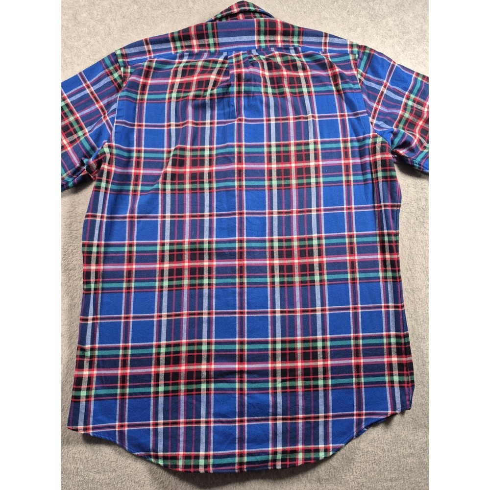 Polo Ralph Lauren L/S Shirt Classic Fit Performance Flannel Blue Plaid Sz Medium - Picture 7 of 7